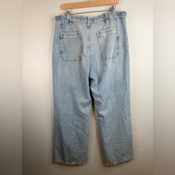 Free People We The Free Palmer Jeans Denim Cuffed Wide Leg Size 32 - Picture 5 of 12